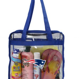 nfl new england patriots zippered pvc tote bag