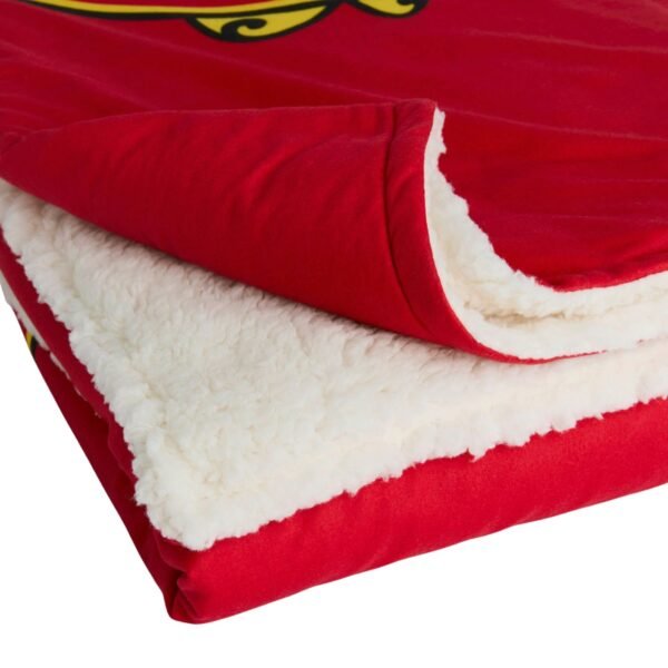 manchester united core stripe sherpa throw blanket