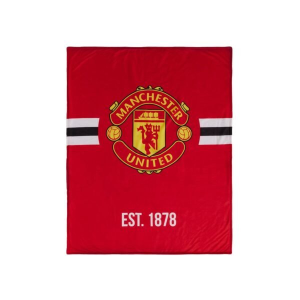 manchester united core stripe sherpa throw blanket