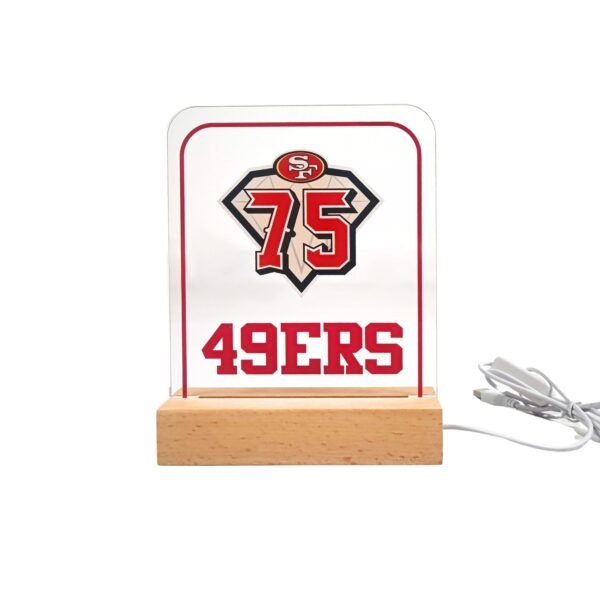 49ers beech wood base night light